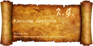 Karczag Gotfrid névjegykártya